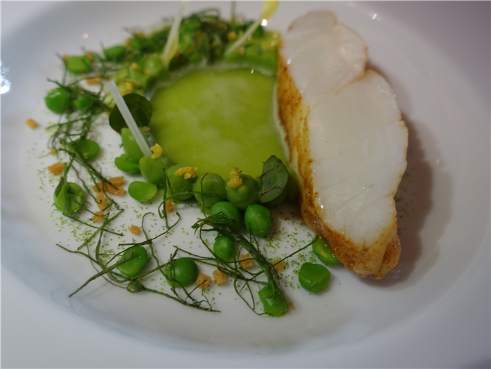 turbot and peas